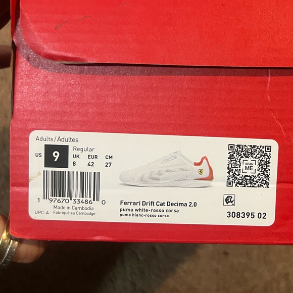 Puma Men's White and Red Athletic Sneakers - Picture 2 of 2